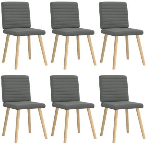 Chaises à manger lot de 6-Chaises de Salle à Manger-Chaise de cuisine gris foncé tissu 462383 (1/5)