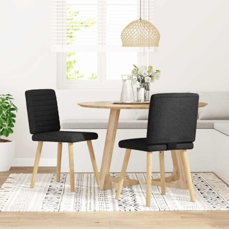 Chaises à manger lot de 2-Chaises de Salle à Manger-Chaise de cuisine noir tissu 406600 (1/5)