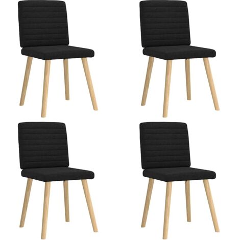Chaises à manger lot de 4-Chaises de Salle à Manger-Chaise de cuisine noir tissu 935048 (1/5)