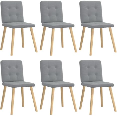 Chaises à manger lot de 6-Chaises de Salle à Manger-Chaise de cuisine gris clair tissu 874697 (1/5)