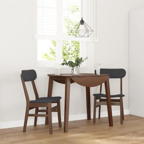Chaises à manger coussins 2 pcs-Chaises de Salle à Manger-Chaise de cuisine marron bois massif caoutchouc 587587 (1/5)