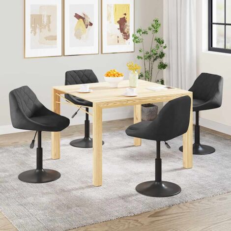 Chaises pivotantes à manger lot de 4-Chaises de Salle à Manger-Chaise de cuisine noir velours 913366 (1/5)