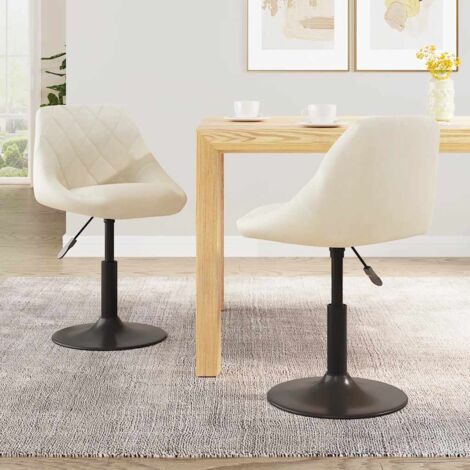 Chaises pivotantes à manger lot de 2-Chaises de Salle à Manger-Chaise de cuisine Crème Velours 346709 (1/5)