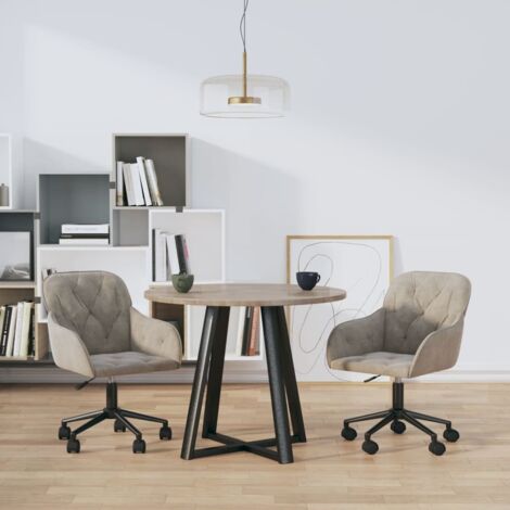 Chaises pivotantes à manger lot de 2-Chaises de Salle à Manger-Chaise de cuisine Gris clair Velours 694611 (1/5)