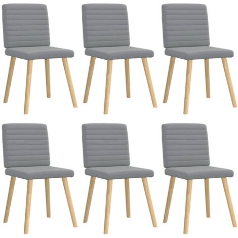 Chaises à manger lot de 6-Chaises de Salle à Manger-Chaise de cuisine gris clair tissu 508577 (1/5)