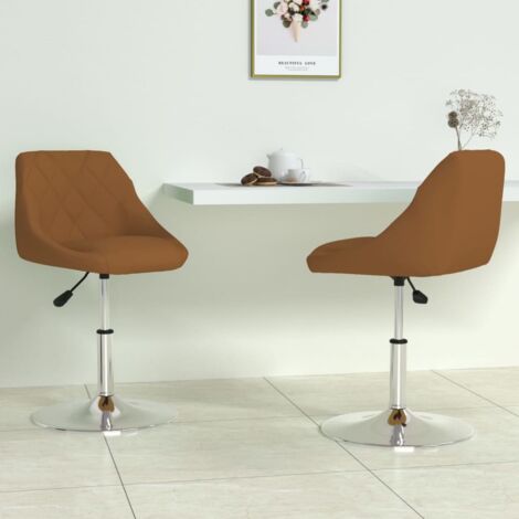Chaises pivotantes à manger lot de 2-Chaises de Salle à Manger-Chaise de cuisine Marron Velours 325803 (1/5)