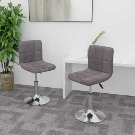 Chaises pivotantes à manger lot de 2-Chaises de Salle à Manger-Chaise de cuisine taupe tissu 599714 (1/5)