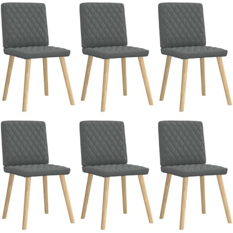 Chaises à manger lot de 6-Chaises de Salle à Manger-Chaise de cuisine gris foncé tissu 224510 (1/5)