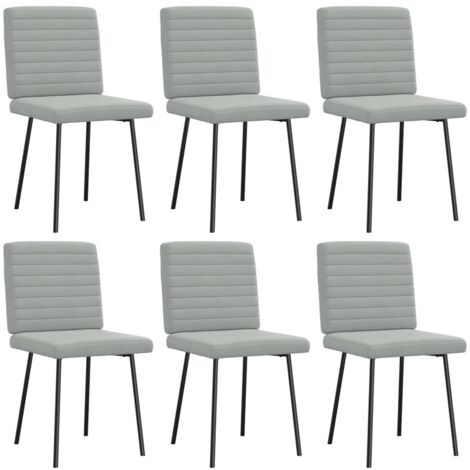 Chaises à manger lot de 6-Chaises de Salle à Manger-Chaise de cuisine gris clair velours 185981 (1/5)