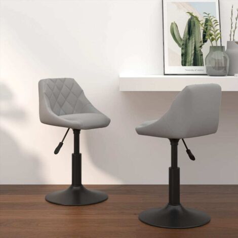 Chaises pivotantes à manger lot de 2-Chaises de Salle à Manger-Chaise de cuisine Gris clair Velours 275940 (1/5)