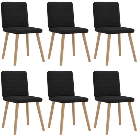 Chaises à manger lot de 6-Chaises de Salle à Manger-Chaise de cuisine noir tissu 307934 (1/5)