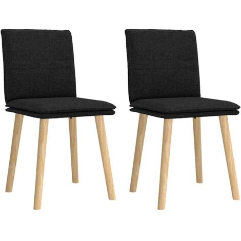Chaises à manger lot de 2-Chaises de Salle à Manger-Chaise de cuisine noir tissu 826468 (1/5)