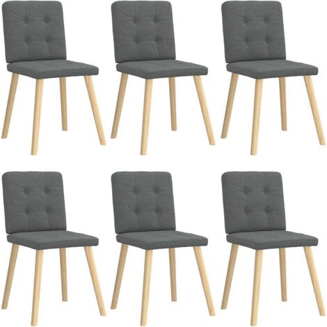 Chaises à manger lot de 6-Chaises de Salle à Manger-Chaise de cuisine gris foncé tissu 321891 (1/5)