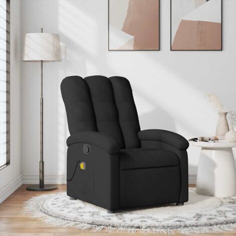 Fauteuil de massage inclinable-Chaise de relaxation-Fauteuil Relax Noir Tissu 392576 (1/5)
