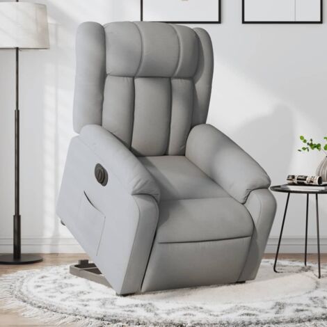 Fauteuil inclinable électrique-Chaise de relaxation-Fauteuil Relax gris clair tissu 100995 (1/5)