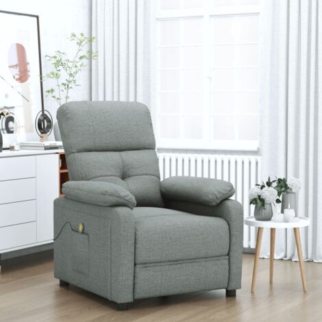 Fauteuil de massage-Chaise de relaxation-Fauteuil Relax Gris foncé Tissu 766124 (1/5)