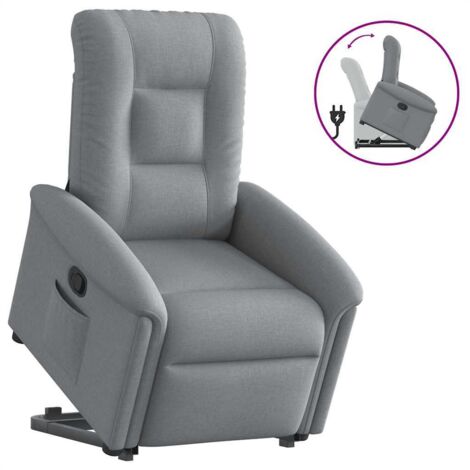 Fauteuil inclinable-Chaise de relaxation-Fauteuil Relax Gris clair Tissu 784580 (1/5)