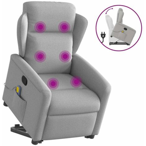 Fauteuil de massage inclinable-Chaise de relaxation-Fauteuil Relax gris nuage tissu 600207 (1/5)