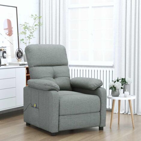 Fauteuil de massage-Chaise de relaxation-Fauteuil Relax Gris foncé Tissu 290262 (1/5)