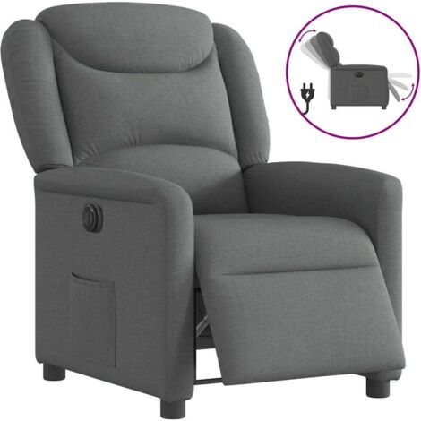 Fauteuil inclinable électrique-Chaise de relaxation-Fauteuil Relax Gris foncé Tissu 449965 (1/5)