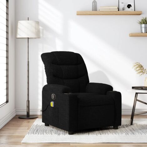 Fauteuil de massage inclinable-Chaise de relaxation-Fauteuil Relax Noir Tissu 294404 (1/5)