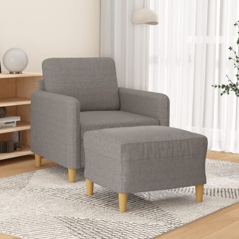 Fauteuil avec repose-pied-Chaise de relaxation-Fauteuil Relax Taupe 60 cm Tissu 921089 (1/5)