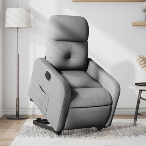 Fauteuil inclinable électrique-Chaise de relaxation-Fauteuil Relax gris clair tissu 798224 (1/5)