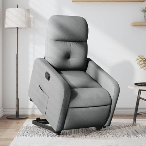Fauteuil inclinable-Chaise de relaxation-Fauteuil Relax Gris clair Tissu 388268 (1/5)