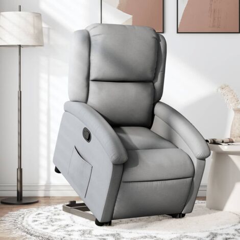 Fauteuil inclinable-Chaise de relaxation-Fauteuil Relax Gris clair Tissu 505594 (1/5)