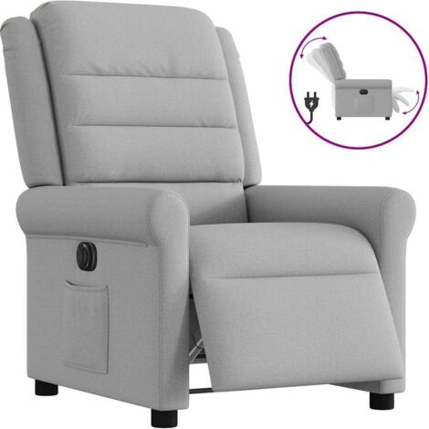 Fauteuil inclinable électrique-Chaise de relaxation-Fauteuil Relax gris nuage tissu 262028 (1/5)