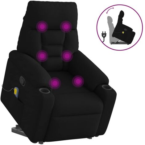 Fauteuil de massage inclinable-Chaise de relaxation-Fauteuil Relax Noir Tissu 337687 (1/5)