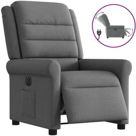 Fauteuil inclinable électrique-Chaise de relaxation-Fauteuil Relax Gris foncé Tissu 858879 (1/5)