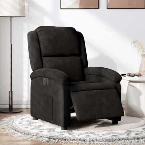 Fauteuil inclinable électrique-Chaise de relaxation-Fauteuil Relax noir velours 194643 (1/5)