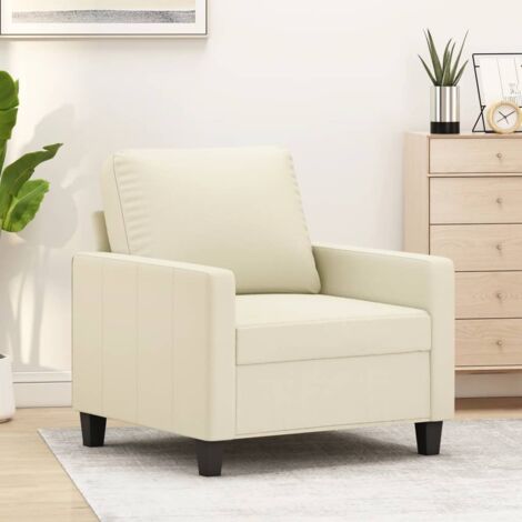 Fauteuil-Chaise de relaxation-Fauteuil Relax Crème 60 cm Similicuir 213135 (1/5)