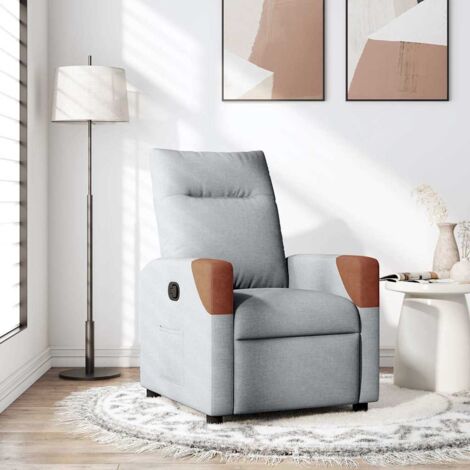 Fauteuil inclinable-Chaise de relaxation-Fauteuil Relax Gris clair Tissu 726980 (1/5)