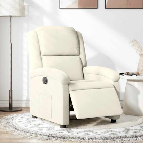 Fauteuil inclinable électrique-Chaise de relaxation-Fauteuil Relax Crème Velours 587312 (1/5)