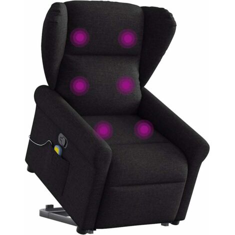 Fauteuil de massage inclinable-Chaise de relaxation-Fauteuil Relax Noir Tissu 181023 (1/5)