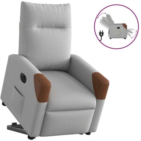 Fauteuil inclinable électrique-Chaise de relaxation-Fauteuil Relax gris nuage tissu 817090 (1/5)