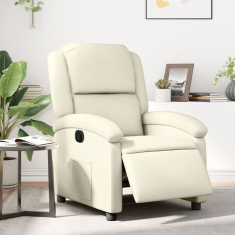 Fauteuil inclinable électrique-Chaise de relaxation-Fauteuil Relax Crème Similicuir 373367 (1/5)