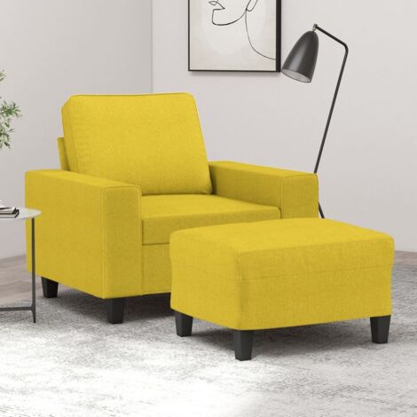 Fauteuil avec repose-pied-Chaise de relaxation-Fauteuil Relax Jaune clair 60 cm Tissu 914133 (1/5)