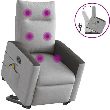 Fauteuil de massage inclinable-Chaise de relaxation-Fauteuil Relax gris nuage tissu 807410 (1/5)