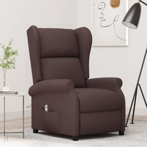 Fauteuil inclinable électrique à oreilles-Chaise de relaxation marron foncé tissu 282037 (1/5)