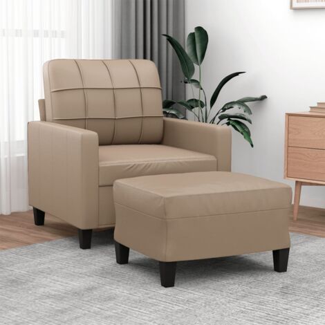 Fauteuil avec repose-pied-Chaise de relaxation-Fauteuil Relax Cappuccino 60 cm Similicuir 639227 (1/5)