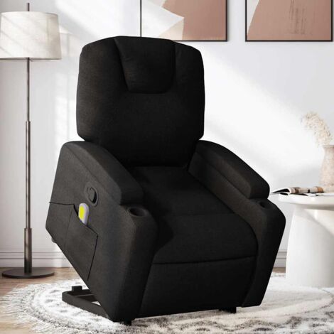 Fauteuil de massage inclinable-Chaise de relaxation-Fauteuil Relax Noir Tissu 741222 (1/5)