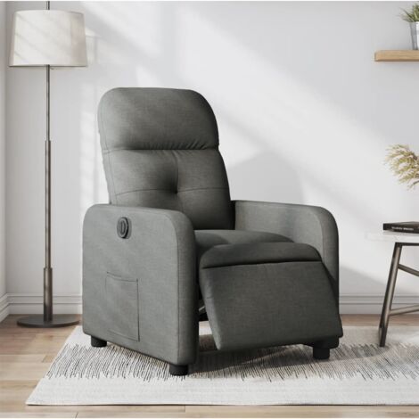 Fauteuil inclinable électrique-Chaise de relaxation-Fauteuil Relax Gris foncé Tissu 129682 (1/5)