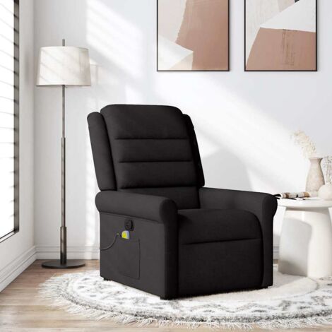 Fauteuil de massage inclinable-Chaise de relaxation-Fauteuil Relax Noir Tissu 856484 (1/5)