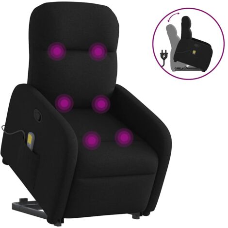 Fauteuil de massage inclinable-Chaise de relaxation-Fauteuil Relax Noir Tissu 564604 (1/5)