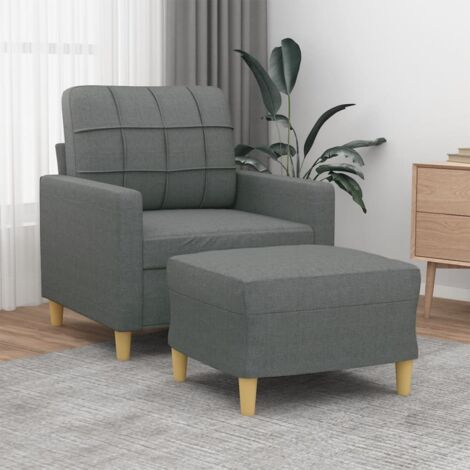 Fauteuil avec repose-pied-Chaise de relaxation-Fauteuil Relax Gris foncé 60 cm Tissu 780586 (1/5)