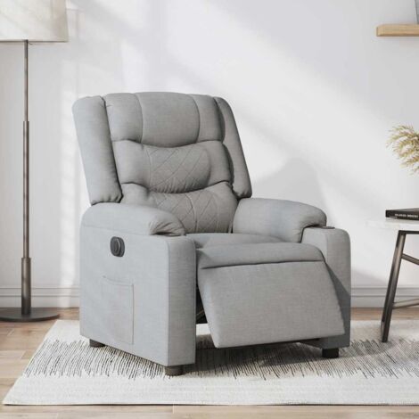 Fauteuil inclinable électrique-Chaise de relaxation-Fauteuil Relax Gris clair Tissu 453711 (1/5)