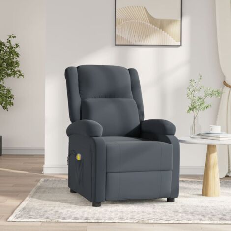 Fauteuil électrique de massage-Chaise de relaxation-Fauteuil Relax Gris foncé velours 382916 (1/5)